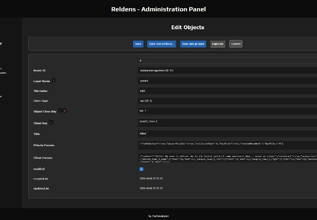 Admin Panel - NPC object with random movement in the private params