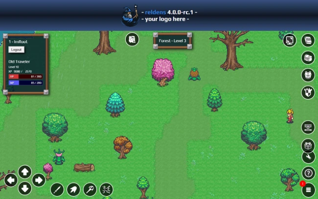 Reldens - Rain falling in Forest Level 3
